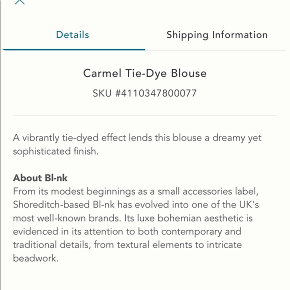 NWOT Anthro Carmel Tye Dyed Blouse - Picture 4 of 4